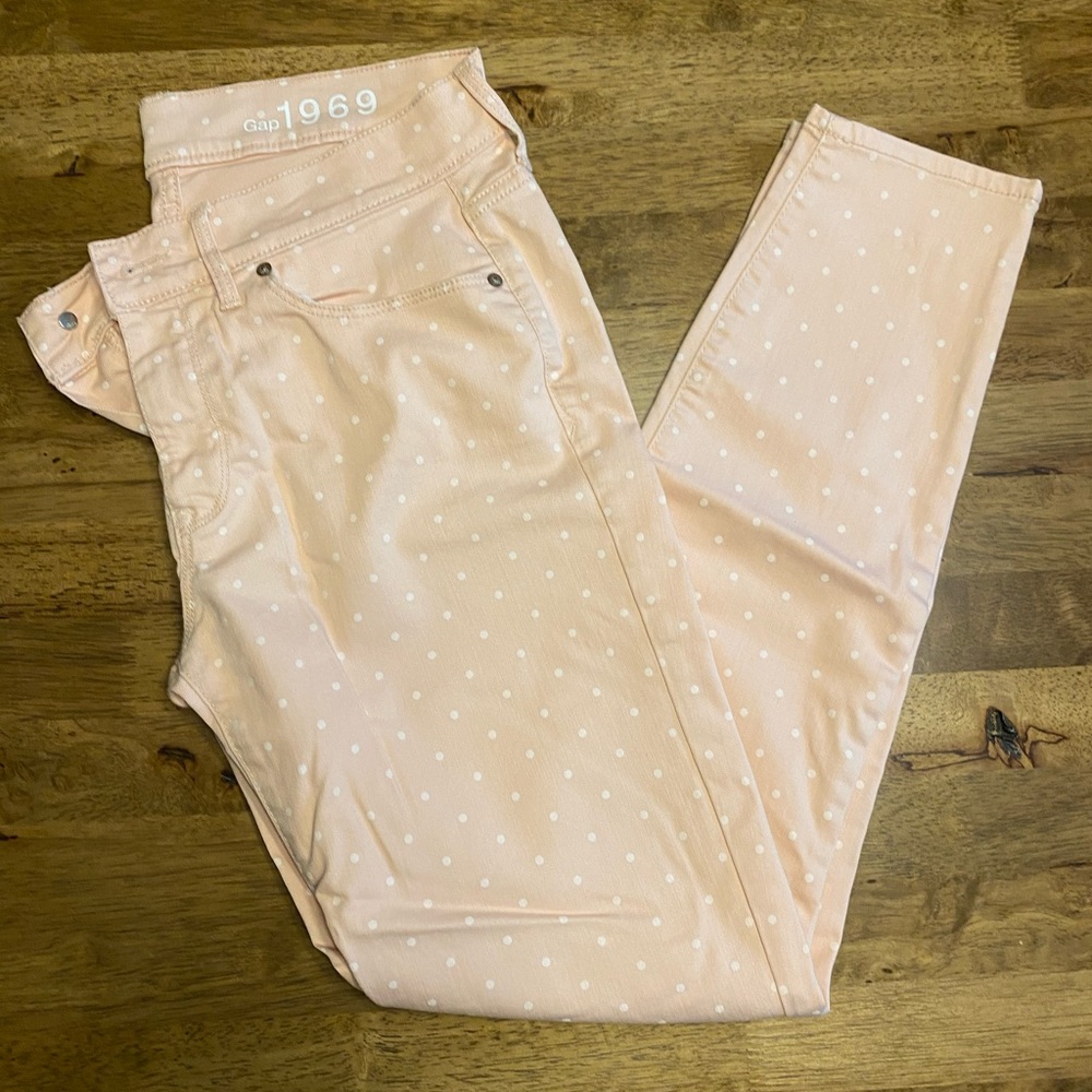 Gap Pale Peach polka dot Jeans